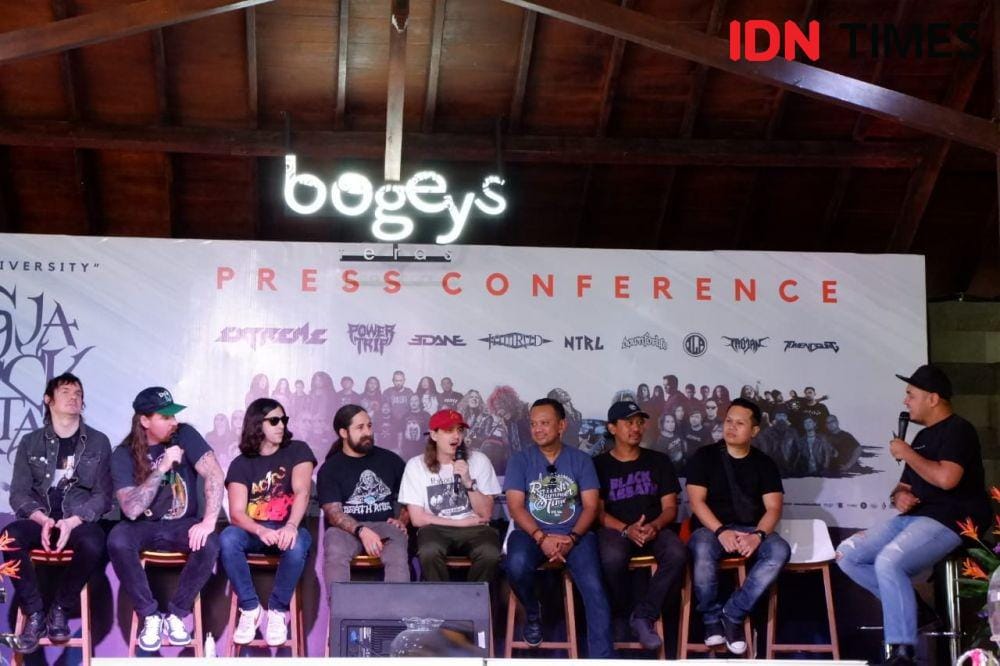 Power Trip dalam konferensi pers JogjaRockarta #3 di Bogey's Sleman Yogyakarta, Sabtu (2/11) - Yogie Fadila/IDN Times
