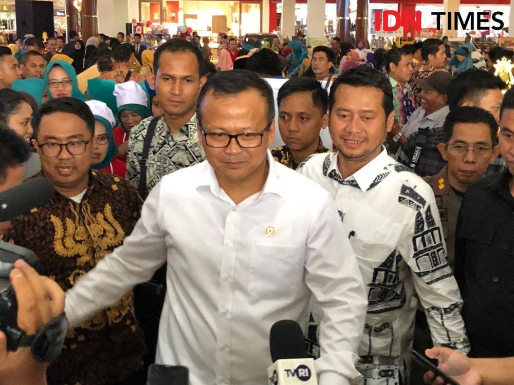 Menteri Kelautan dan Perikanan, Edhy Prabowo saat di Palembang (IDN Times/Rangga Erfizal)