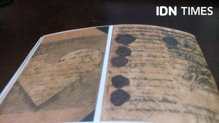 Pamflet pameran Sekaten 2019 yang memperlihatkan manuskrip Perjanjian Giyanti. IDN Times/Pito Agustin Rudiana