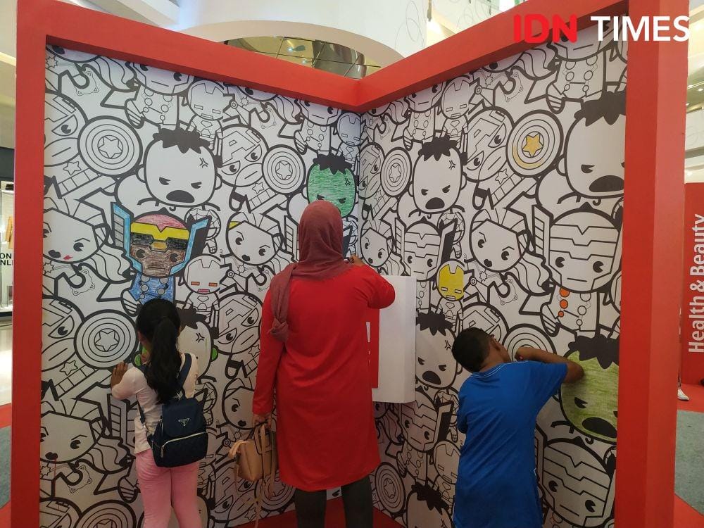 Coloring Wall dalam Miniso Fans Festival 2019. 5 November 2019. IDN Times/Klara Livia