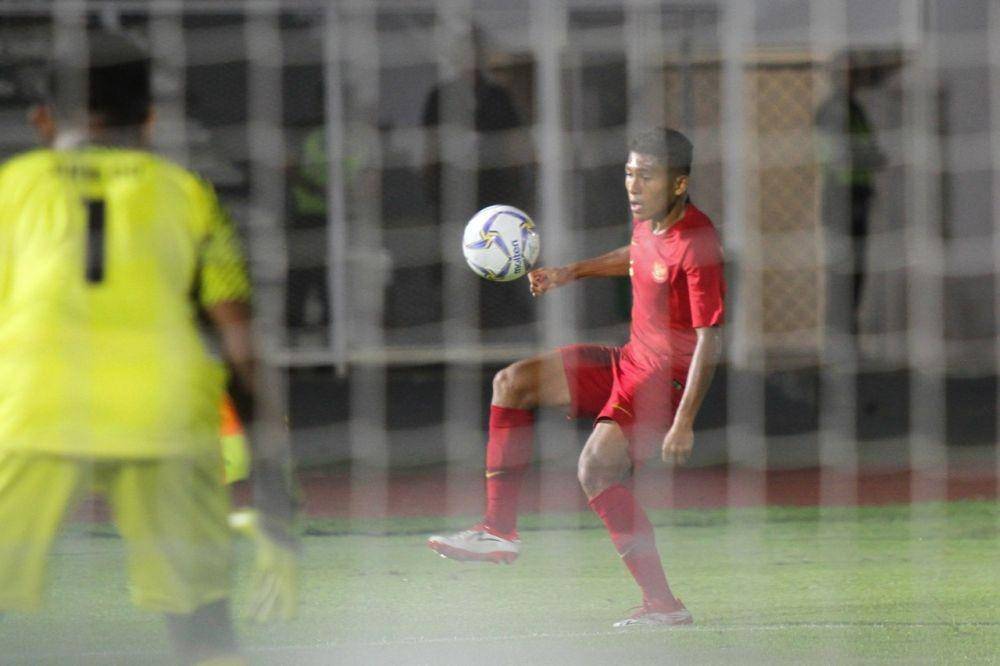 Aksi Fajar Fatur Rahman saat membela Timnas U-19 di ajang kualifikasi Piala Asia U-19 2020. PSSI/Herka Yanis P