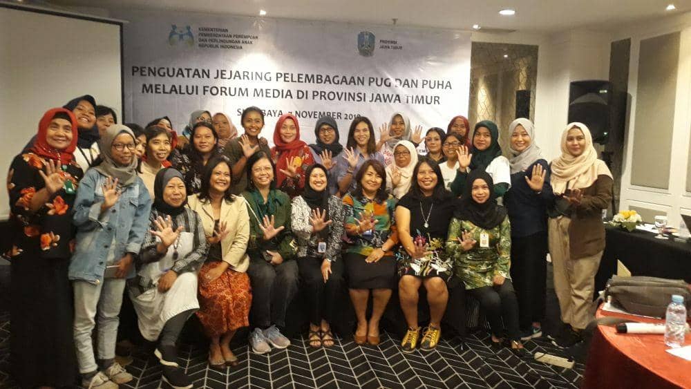 Jurnalis Perempuan di Acara Penguatan Jejaring Pelembagaan PUG dan PUHA Melalui Forum Media di Provinsi Jawa Timur. 7 November 2019. IDN Times/Fajar Laksmita Dewi