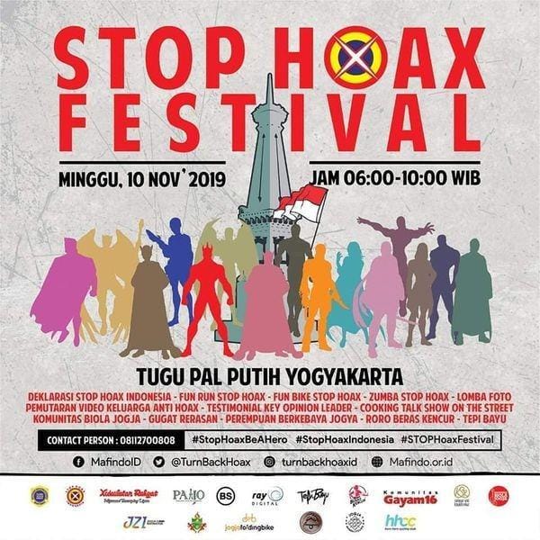 Informasi seputar Stop Hoax Festival Yogyakarta 2019 - Instagram.com/turnbackhoaxid