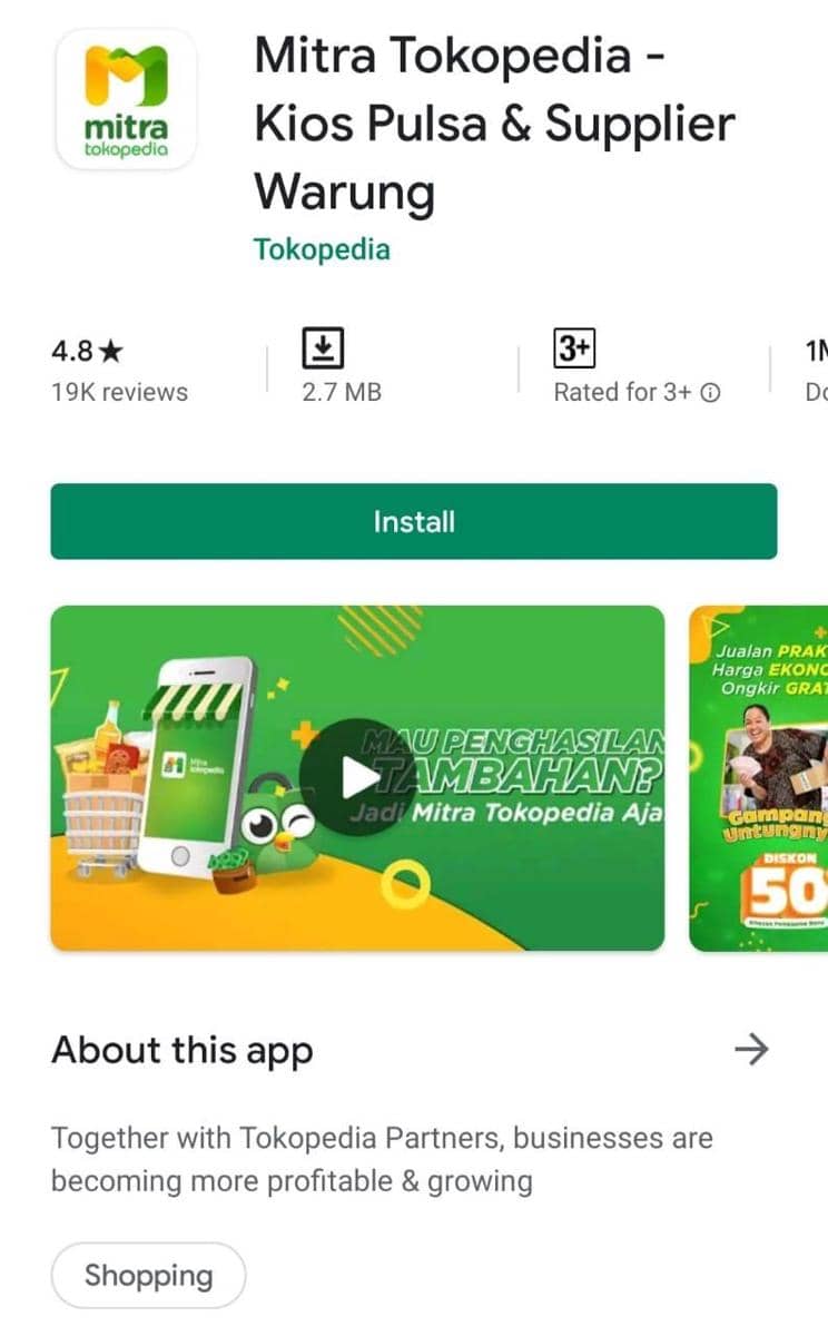 Aplikasi Mitra Tokopedia (screenshot Axel Jo Harianja)