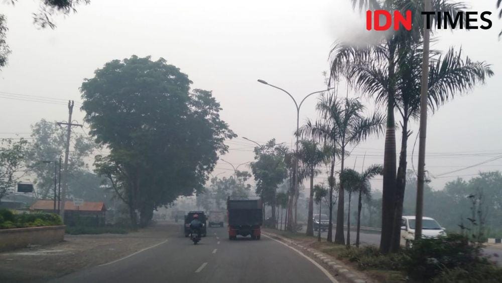 Kondisi kabut asap, Jumat (8/11). (IDN Times/Sidratul Muntaha)