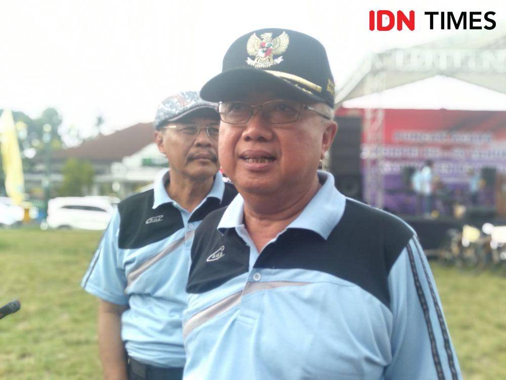 Bupati Bantul Suharsono dalam acara Puncak HUT Korpri ke-48 di Kabupaten Bantul. IDN Times/Daruwaskita