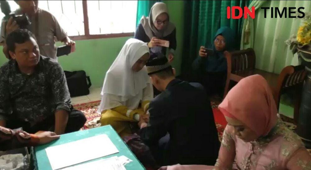 Tersangka pembunuh bayi kandung, Arnelia Putri Wulandari, resmi menikah, Kamis (7/11) siang. IDN Times/Surya Aditya