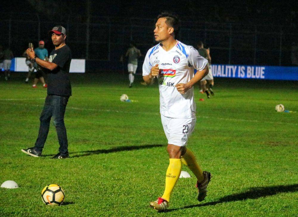 Hamka Hamzah ingin mengakhiri karir sebagai pemain di Arema FC. IDN Times/ Alfi Ramadana