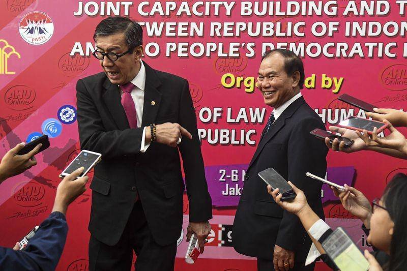 (Menkum HAM Yasonna Laoly) ANTARA FOTO/Galih Pradipta