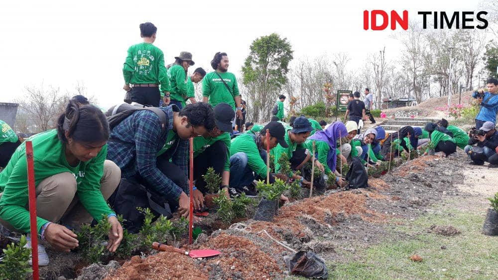 Penanaman ribuan pohon di area Candi Ratu Boko, Yogyakarta, (12/11). IDN Times/Teatrika Handiko Putri
