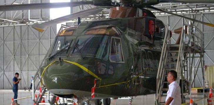 (Heli AW-101 yang teronggok di Halim) ANTARA FOTO/Widodo S. Jusuf