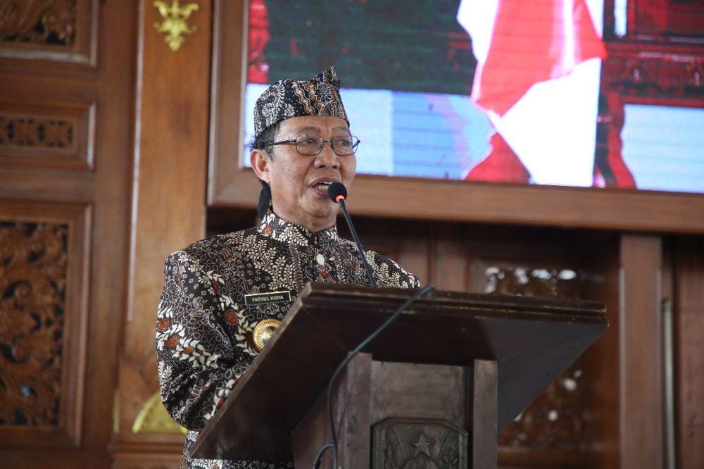 Bupati Tuban Fathul Huda saat memberikan sambutan di hari jadi Kabupaten Tuban Ke-726. IDN Times/Imron