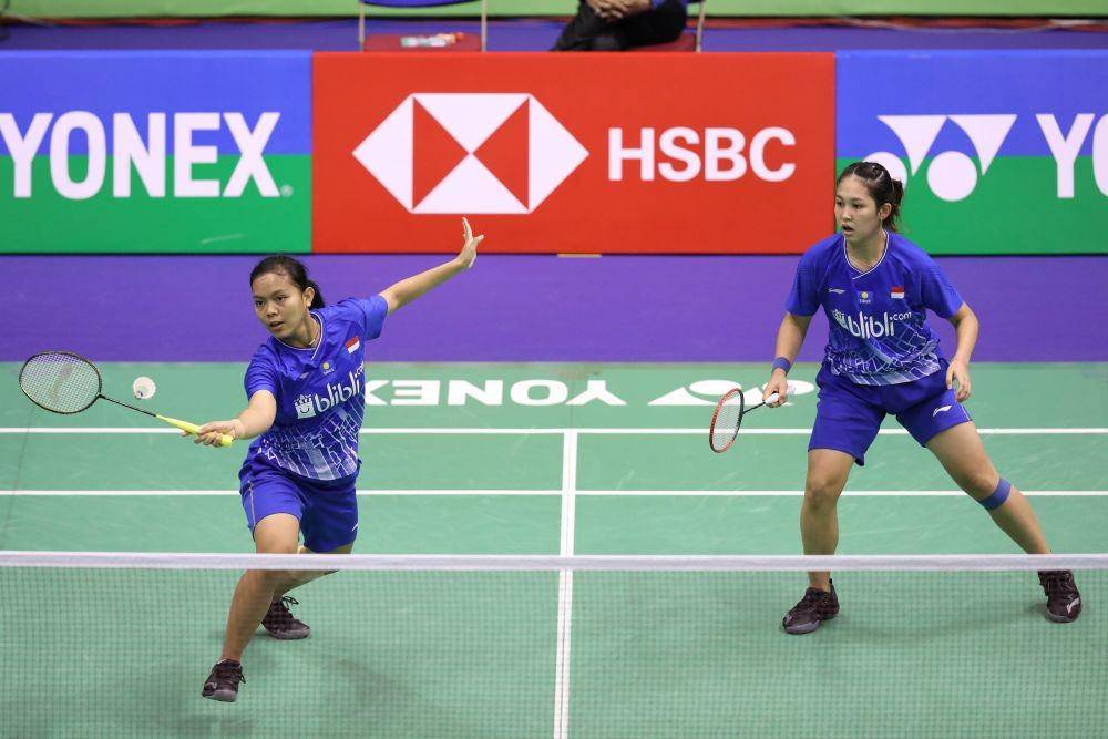Pasangan ganda putri Indonesia di nomor beregu putri cabor bulu tangkis di SEA Games 2019. IDN Times/PBSI