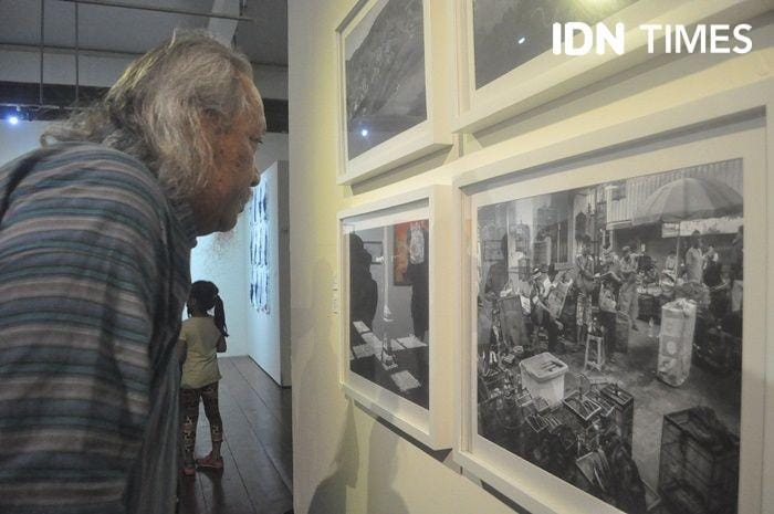Foto-foto hitam putih karya almarhum Djaduk Ferianto yang dipamerkan dalam Pameran Sirkuit Ahli Waris Etape Satu di Padepokkan Bagong Kussudiardjo, 7 Mei 2018. IDN Times/Pito Agustin Rudiana
