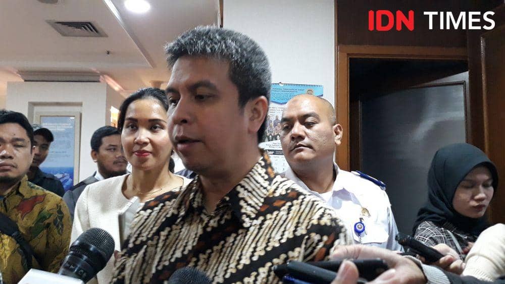 Managing Director Grab Indonesia, Ridzki Kramadibrata memberikan keterangan pers terkait Grabwheels. (IDN Times/Indiana Malia)