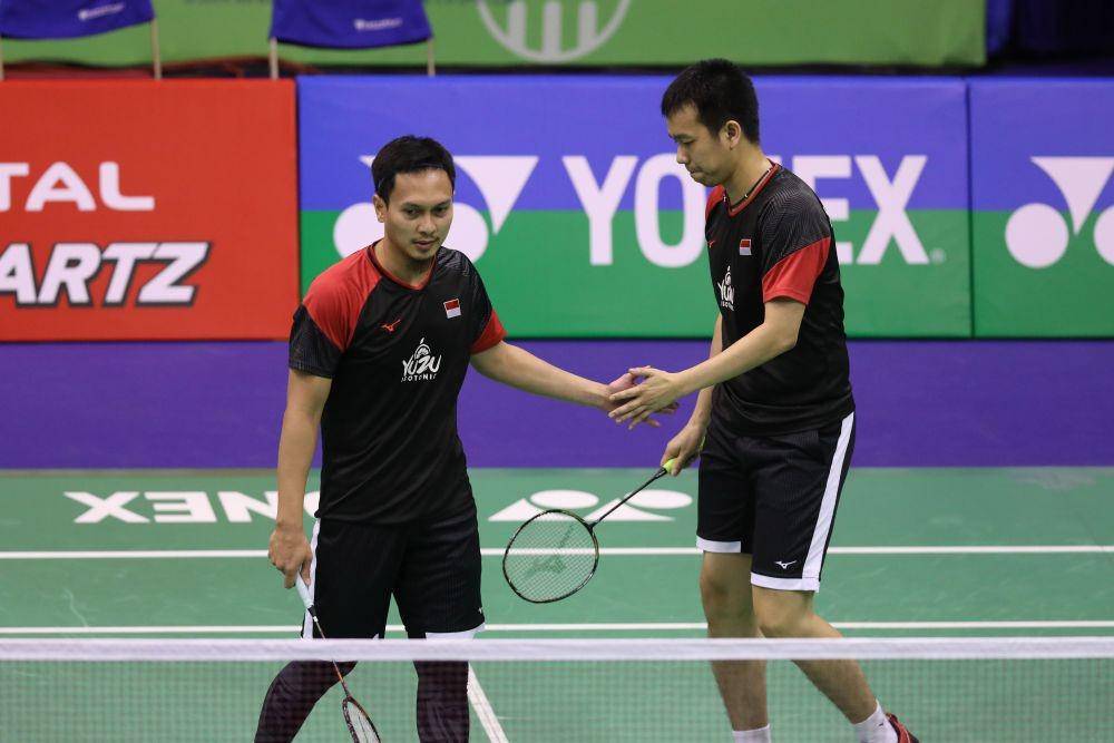 Hendra Setiawan/Mohammad Ahsan di babak kedua Hong Kong Open 2019, Kamis (14/11) | IDN Times/PBSI