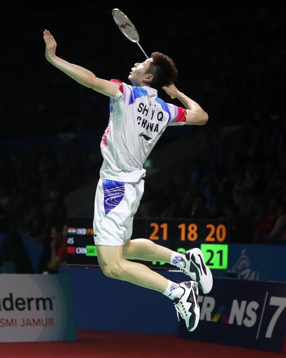 Pebulu tangkis asal Tiongkok, Shi Yuqi, kala beraksi di Asian Games 2018. instagram.com/bwf.official
