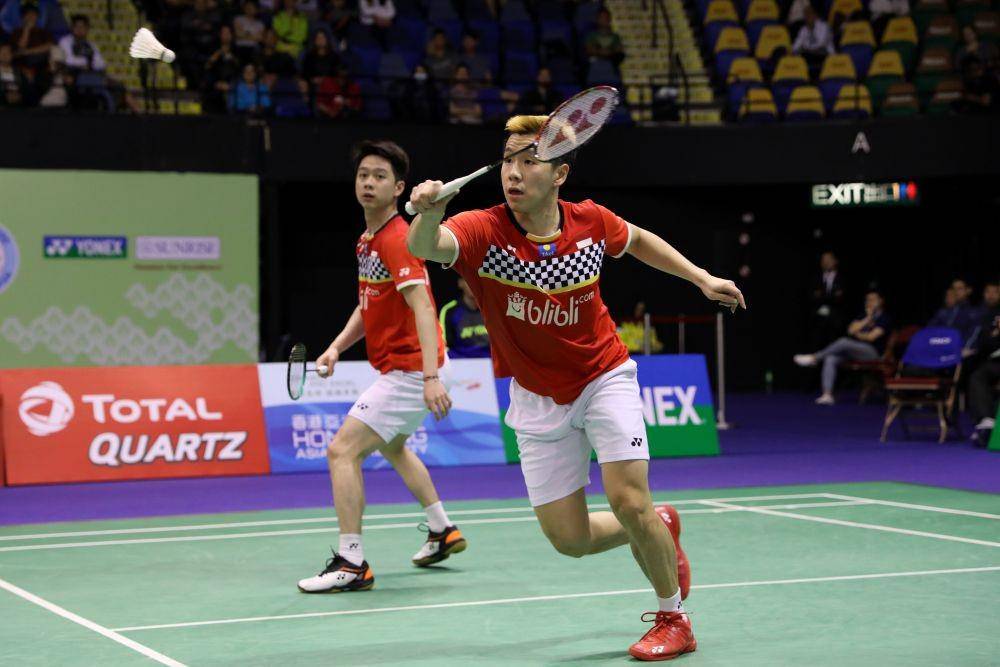 Kevin Sanjaya Sukamuljo/Marcus Fernaldi Gideon gugur di babak perempat final Hong Kong Open 2019. IDN Times/PBSI