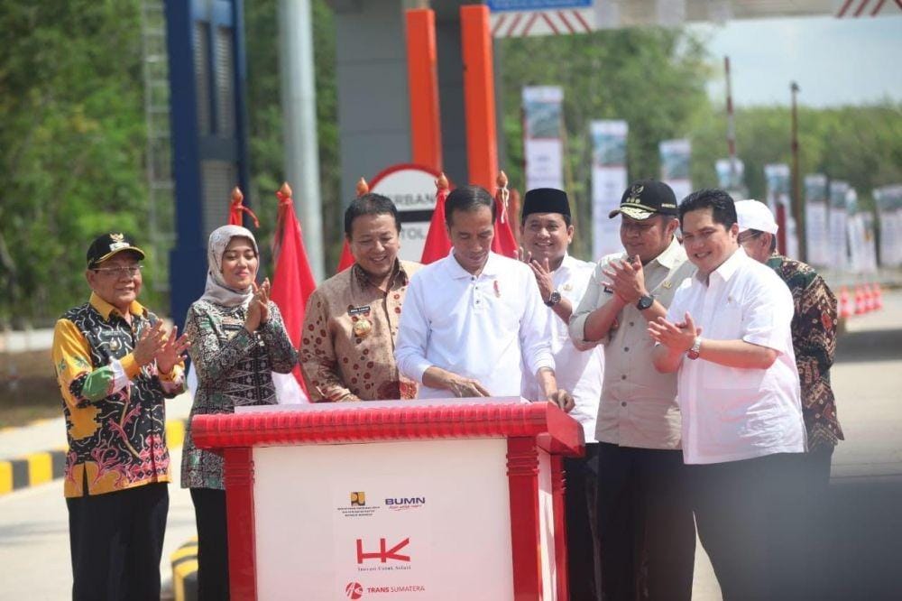 Presiden RI Joko Widodo meresmikan ruas tol Terbangi Besar hingga Kayuagung (IDN Times/Humas Pemprov Sumsel)