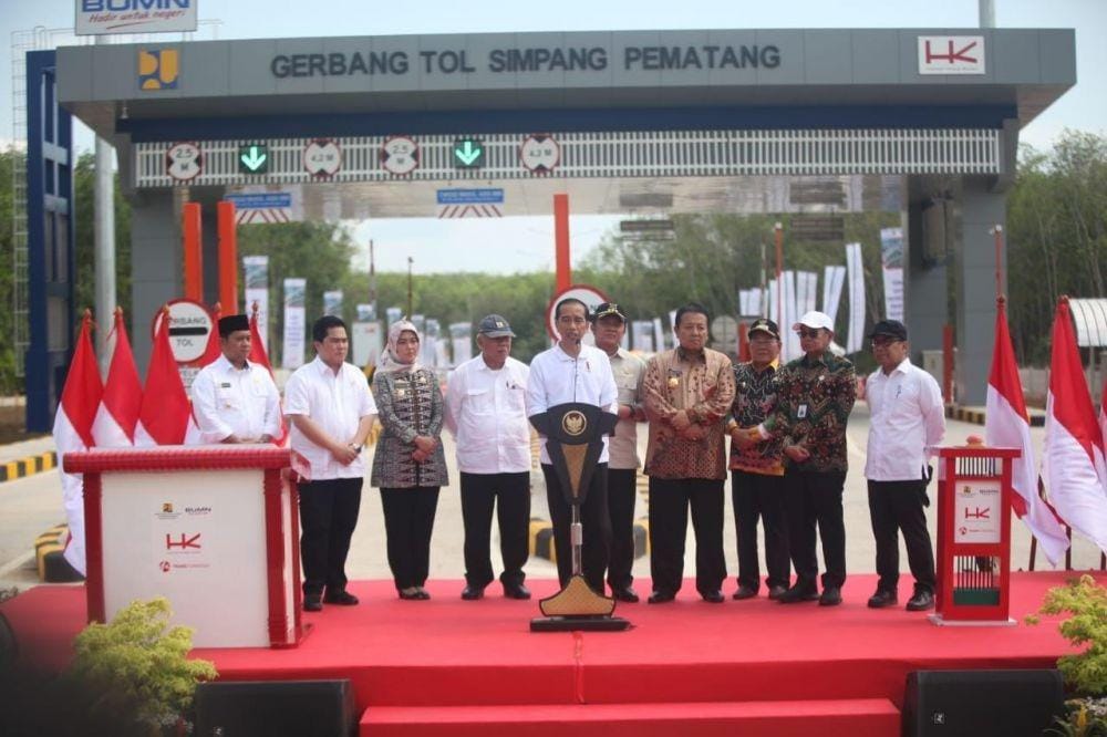Presiden RI Joko Widodo meresmikan ruas tol Terbangi Besar hingga Kayuagung (IDN Times/Humas Pemprov Sumsel)
