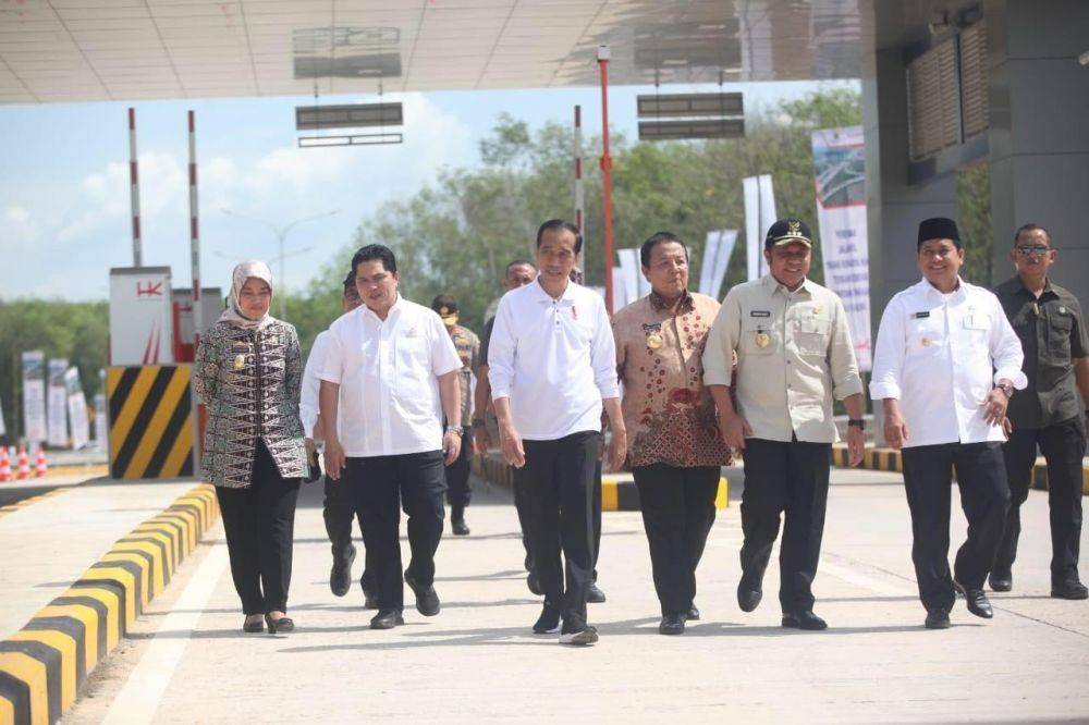 Presiden RI Joko Widodo meresmikan ruas tol Terbangi Besar hingga Kayuagung (IDN Times/Humas Pemprov Sumsel)