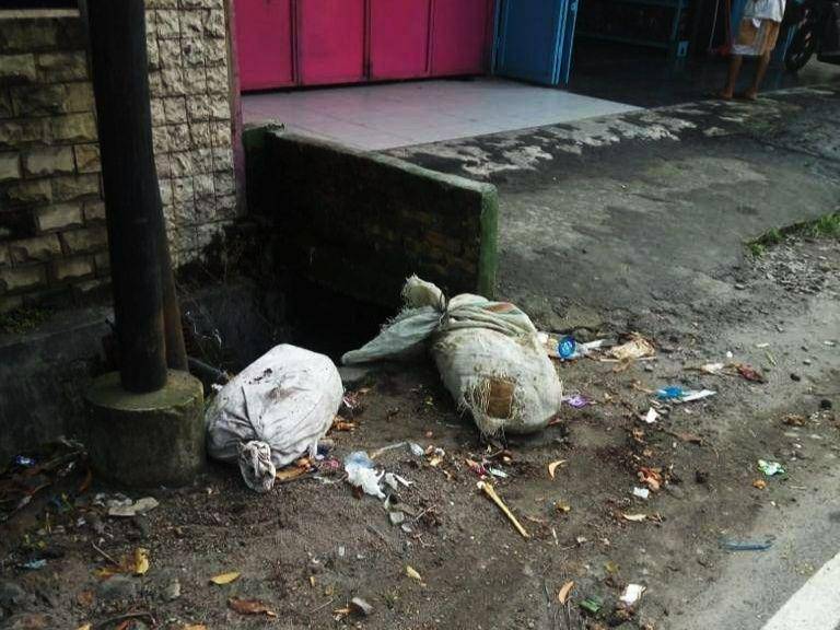 Bangkai babi yang dibuang di Jalan Gedung Arca, Kota Medan, Kamis (14/11) (Istimewa)