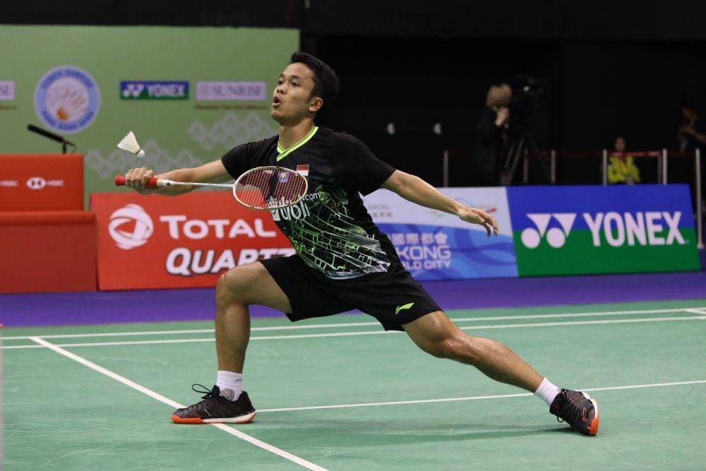 Anthony Sinisuka Ginting memenangkan babak semifinal Hong Kong Open 2019 melawan Jonatan Christie pada Sabtu (16/11) IDN Times/PBSI