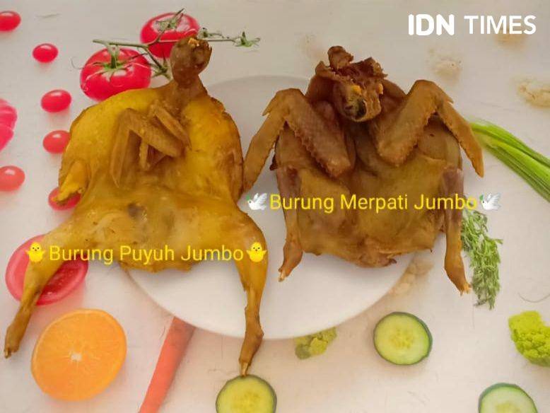 Burung dara jumbo dan burung puyuh jumbo (Beragam Menu Pindang di Kota Palembang yang Bikin Ngiler, Tertarik Nyoba? - IDN Times/Feny Maulia Agustin)