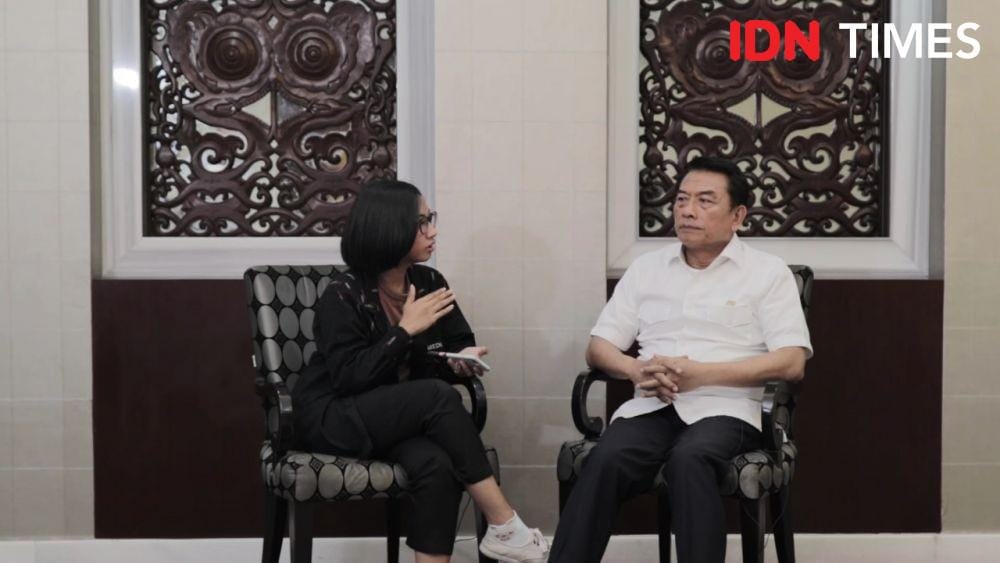 Kepala Staf Kepresidenan Moeldoko saat melakukan wawancara khusus bersama IDN Times, Rabu 6 November 2019 (IDN Times/Panji Galih Aksoro)