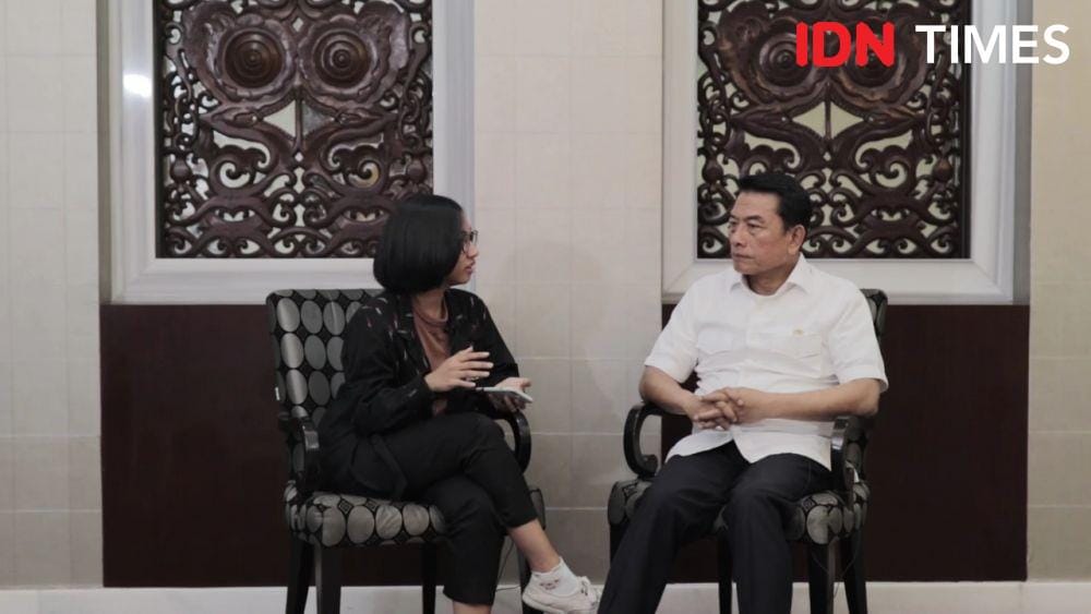 Kepala Staf Kepresidenan Moeldoko saat melakukan wawancara khusus bersama IDN Times, Rabu 6 November 2019 (IDN Times/Panji Galih Aksoro)