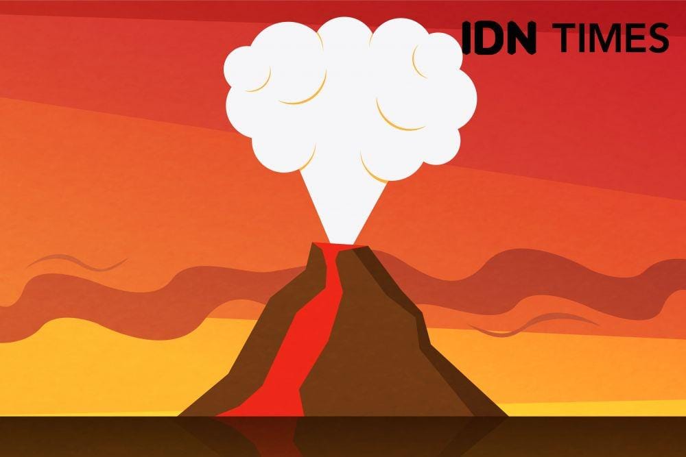 Ilustrasi Gunung Meletus (Merapi)