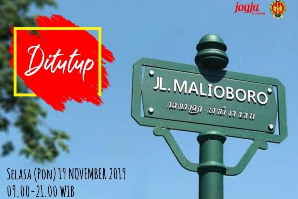 Penutupan kawasan Malioboro untuk semi pedestrian. Instagram/humasjogja