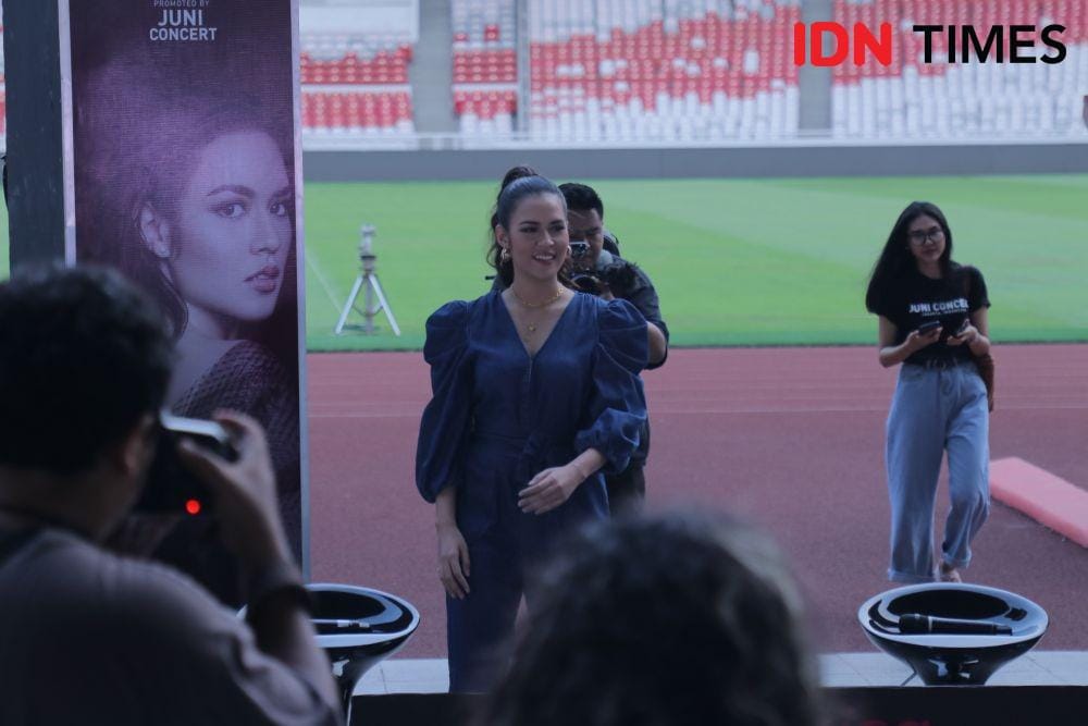 Solois Raisa dalam press conference "Raisa Live in Concert Stadion Gelora Bung Karno" di Jakarta. 21 November 2019. IDN Times/Nadia Umara