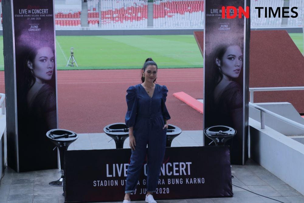 Solois Raisa dalam press conference "Raisa Live in Concert Stadion Gelora Bung Karno" di Jakarta. 21 November 2019. IDN Times/Nadia Umara