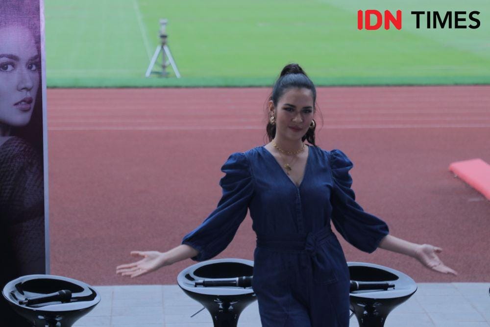 Solois Raisa dalam press conference "Raisa Live in Concert Stadion Gelora Bung Karno" di Jakarta. 21 November 2019. IDN Times/Nadia Umara