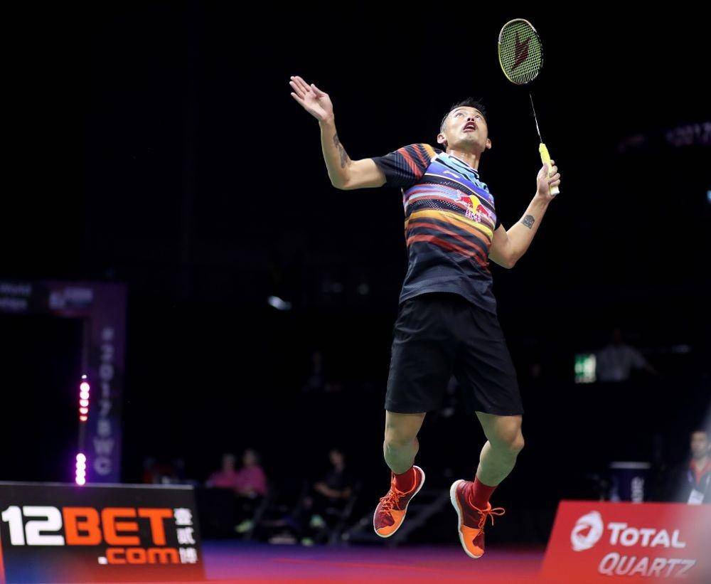 Aksi tunggal putra Tiongkok, Lin Dan, di Kejuaraan Dunia Bulu Tangkis 2019. bwfbadminton.com