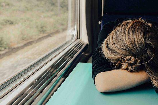 Sleeping on the train