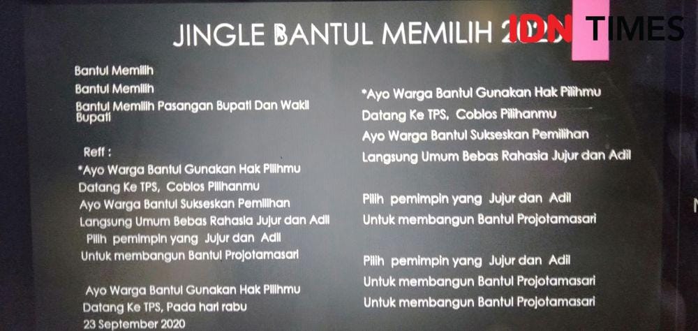 Jingle Bantul Memilih 2020. IDN Times/Daruwaskita