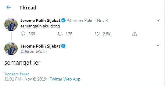 Jerome semangat Nov 8, 2019
