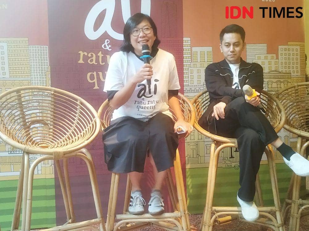 Produser, Meiske Taurisia dan Muhammad Zaidy, saat syukuran film "Ali & Ratu Ratu Queens" di Hotel Monopoli, Mampang, Jakarta Selatan, pada 22 November 2019. IDN Times/Erfah Nanda