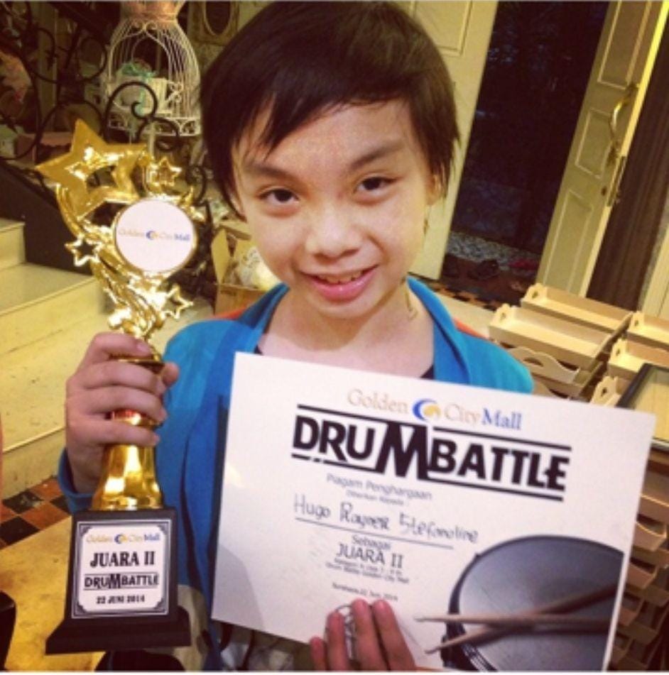 Rayner Stefanoline saat meraih juara II Drumbattle. Reyner fot IDN Times