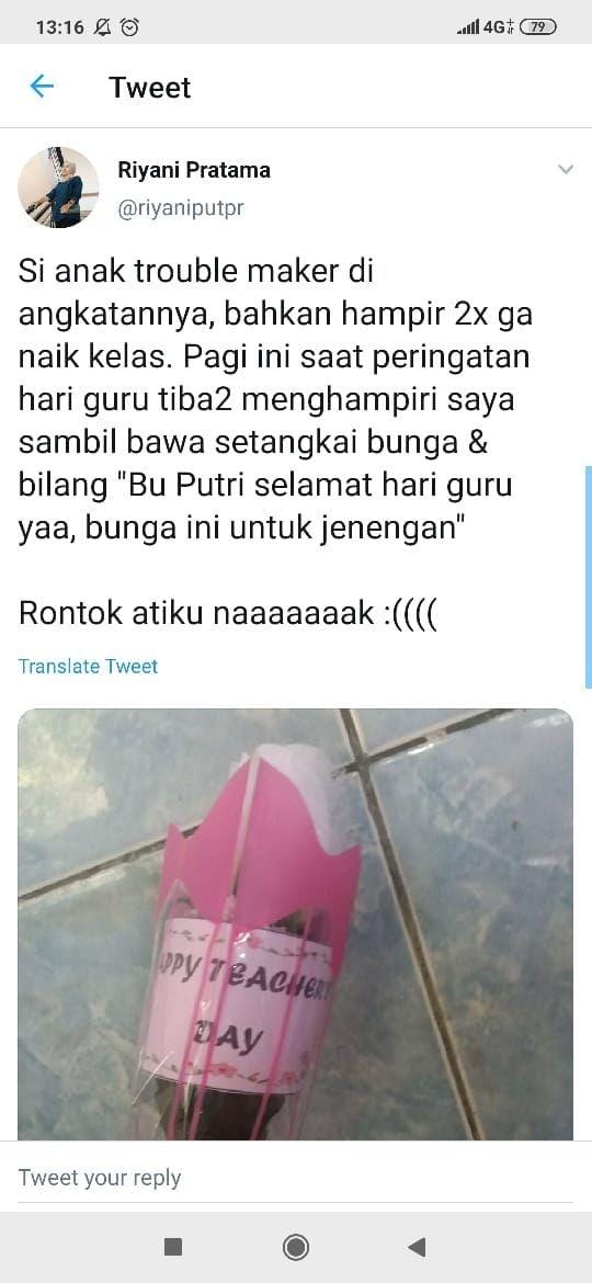 Kisah haru di Hari Guru (Twitter/@BStolenberg)