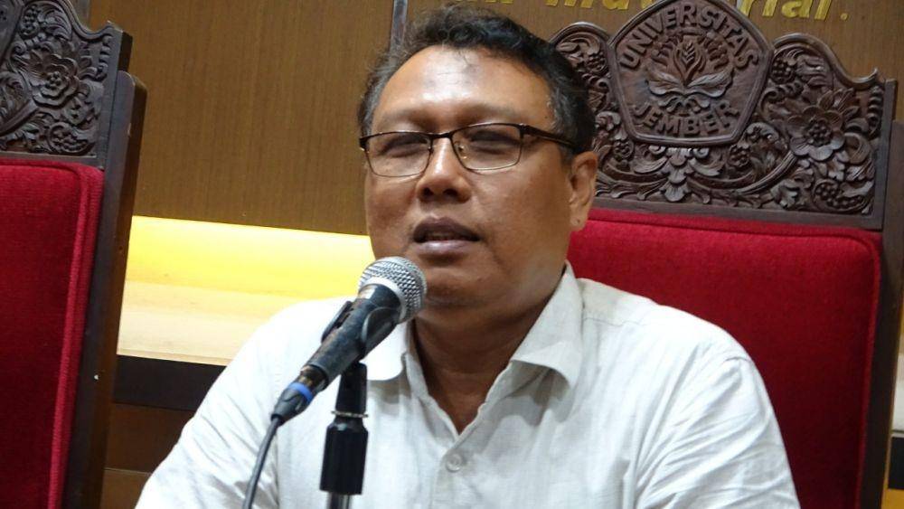 Kepala Humas Unej, Agung Purwanto, saat konferensi pers di Universitas Jember. IDN Times/Istimewa