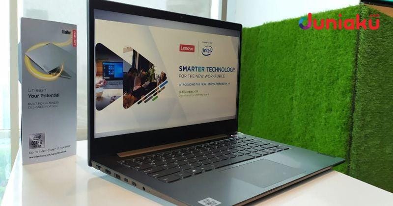 Bentuk fisik Lenovo ThinkBook 14. duniaku.com/Dimas Ramadhan