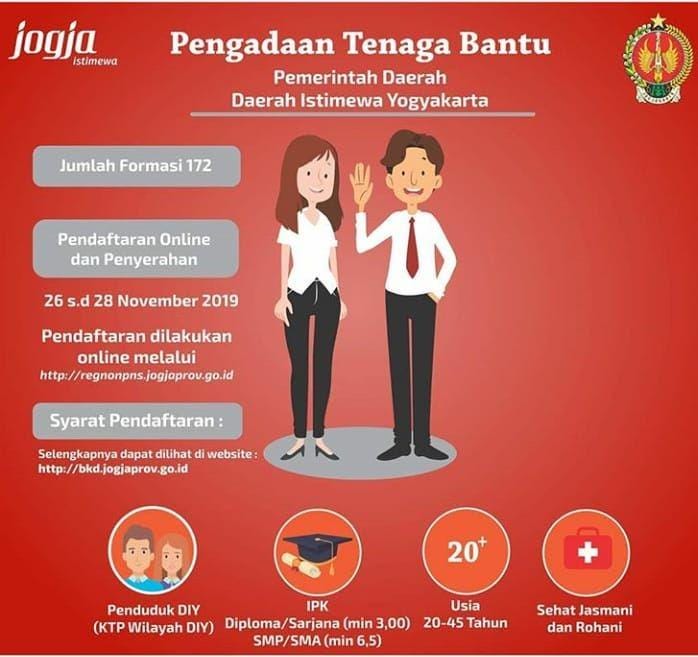 Lowongan tenaga bantu di Pemda DIY. Instagram/humasjogja