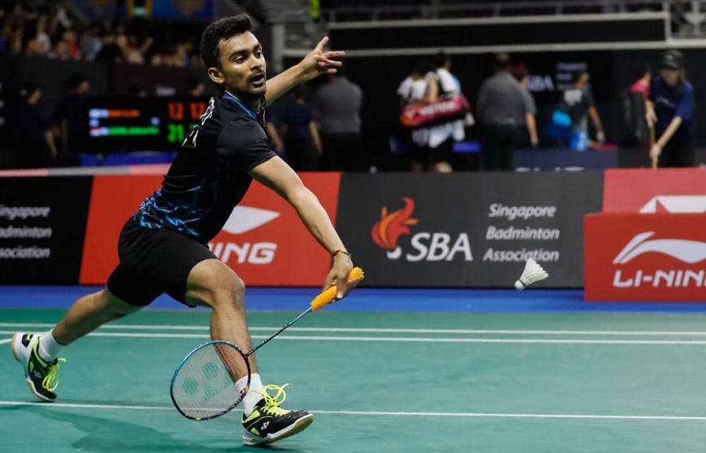 Aksi Sameer Verma, pebulu tangkis tunggal putra India. Bwfbadminton.com