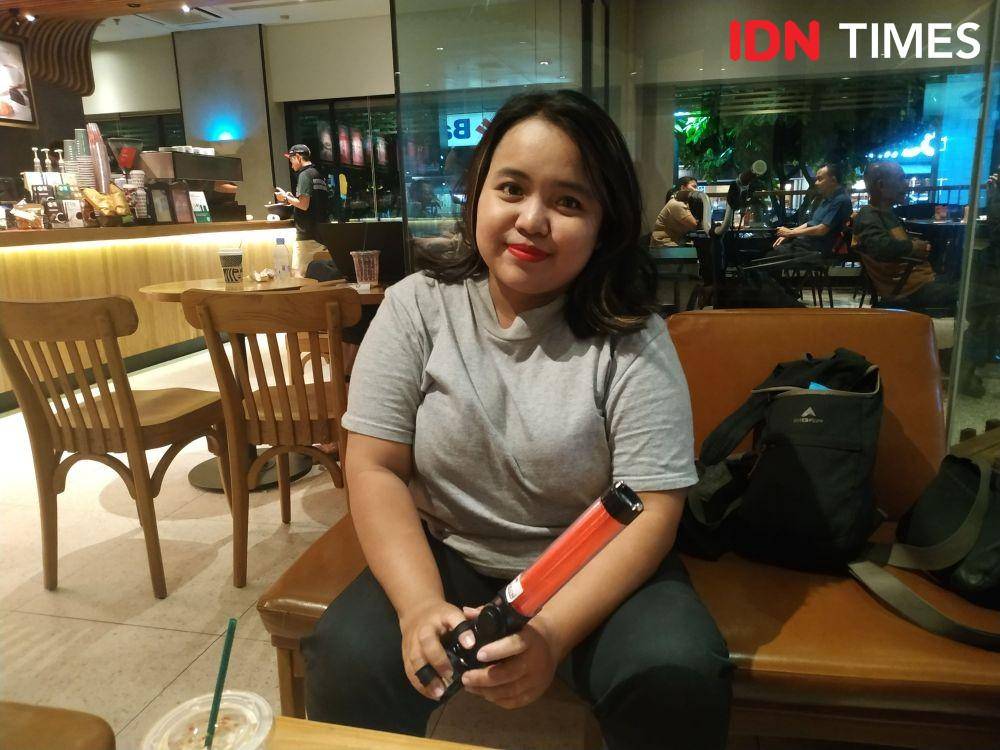 Nicky Oliviane, anggota perempuan komunitas Saber. 27 Oktober 2019. IDN Times/Klara Livia