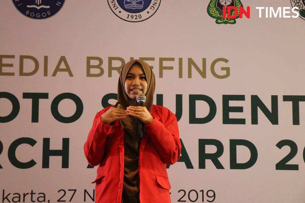 Ainun Ade Putri, Peserta Tanoto Student Research Awards. 27 November 2019. IDN Times/Geralda Talitha