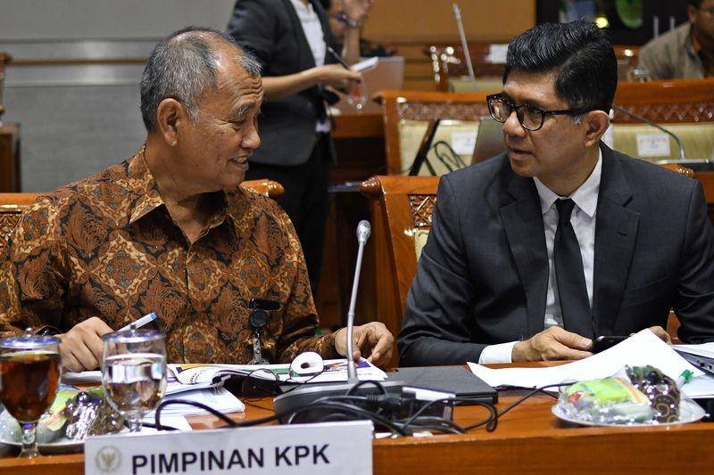 (RDP terakhir pimpinan KPK dengan komisi III DPR) ANTARA FOTO/Aditya Pradana Putra