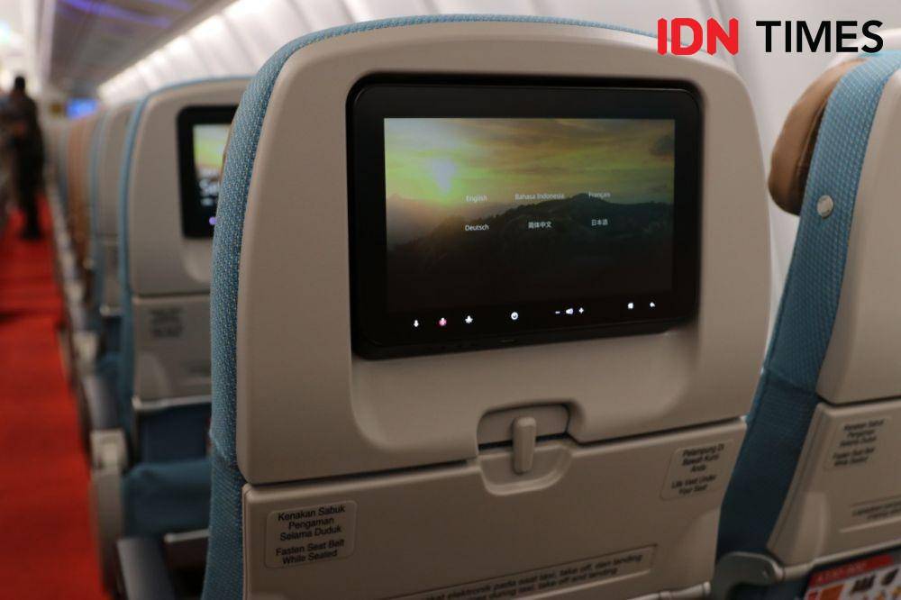 Economy Class Pesawat Garuda Airbus A330-900neo (IDN Times/Kevin Handoko)